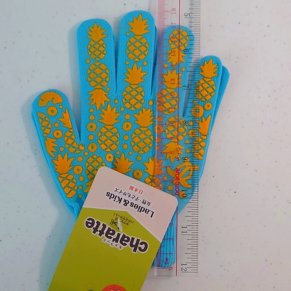 Made in Japan_Blue & Yellow Lady Nylon Gloves - Picture 5 of 5